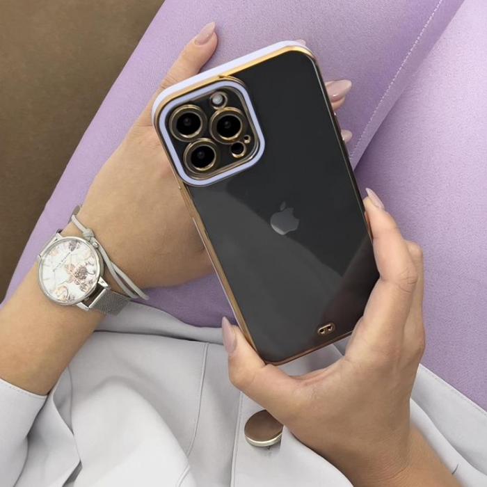 A-One Brand - iPhone 12 Pro Skal Gold Frame - Lila