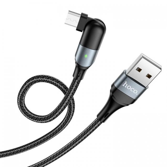 UTGATT1 - Hoco Kontakt Micro USB Kabel 1.2m - Svart