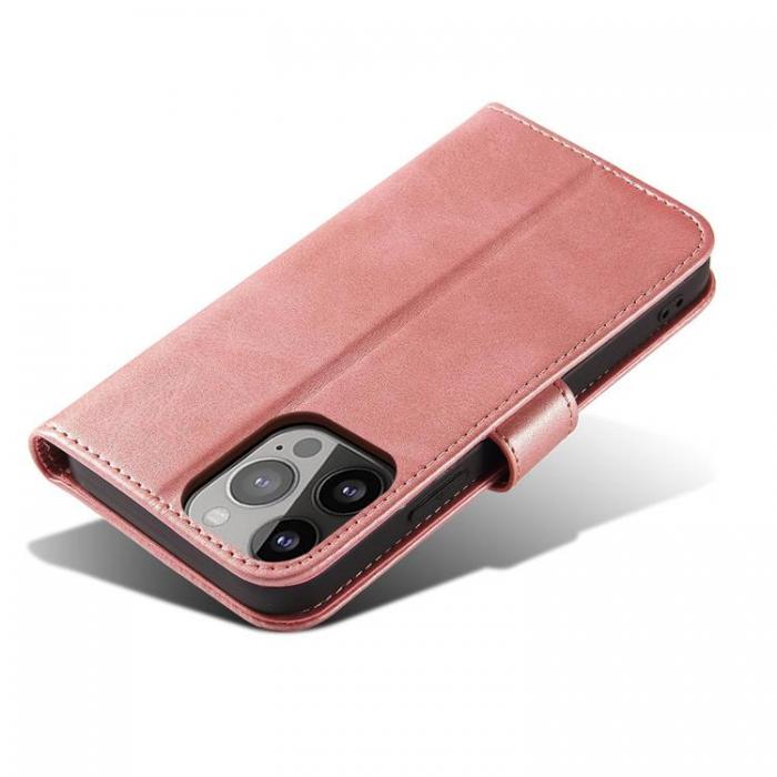 Ruhtel - Magnet Elegant Kickstand Fodral iPhone 13 - Rosa