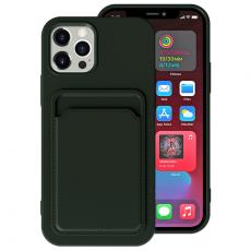 A-One Brand - iPhone 15 Pro Max Mobilskal Korthållare Silikon - Grön