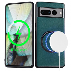 A-One Brand - Google Pixel 7 Skal Magsafe Magnetic PU-Läder - Grön