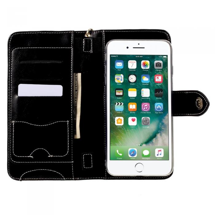 UTGATT4 - Multifunctional Wallet Plnboksfodral till iPhone 7/8 Plus - Svart