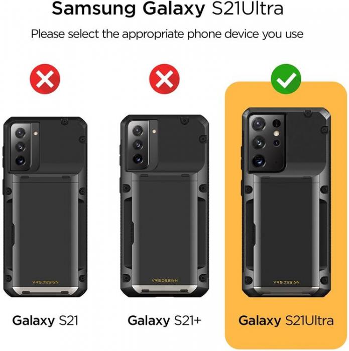 UTGATT4 - VRS DESIGN - Damda Glide Pro Skal Samsung Galaxy S21 Ultra - Svart