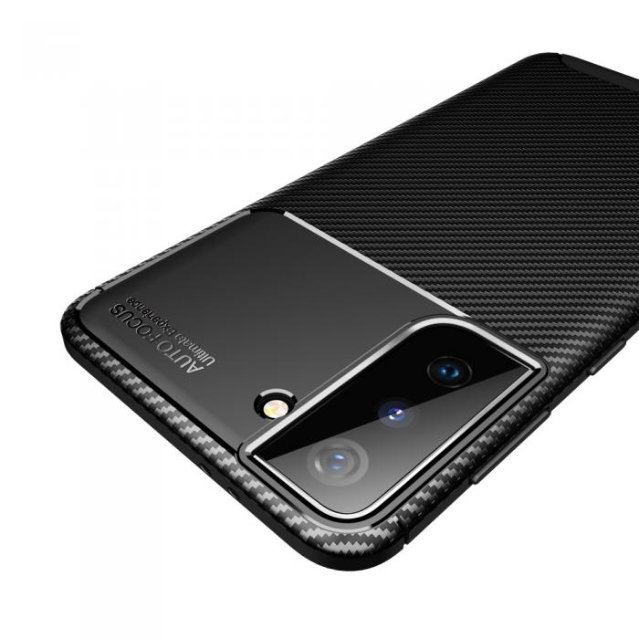 A-One Brand - Carbon Fiber Mobilskal till Samsung Galaxy S21 Plus - Bl