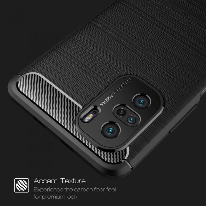 A-One Brand - Carbon TPU Mobilskal till Xiaomi Mi 11i / Poco F3 - Svart