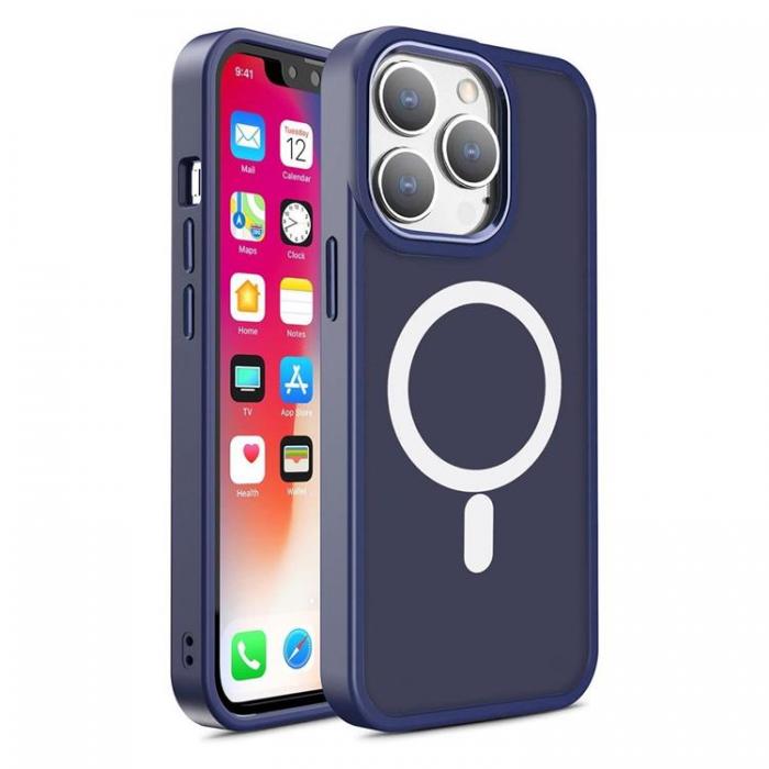 A-One Brand - iPhone 15 Mobilskal MagSafe Magnetic Matte - Marinbl