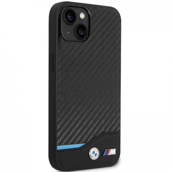 BMW - BMW iPhone 13 Mobilskal Lder Carbon - Svart
