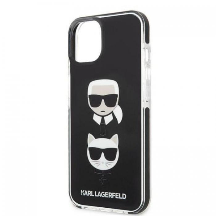 KARL LAGERFELD - Karl Lagerfeld iPhone 13 mini Skal Karl & Choupette Head - Svart