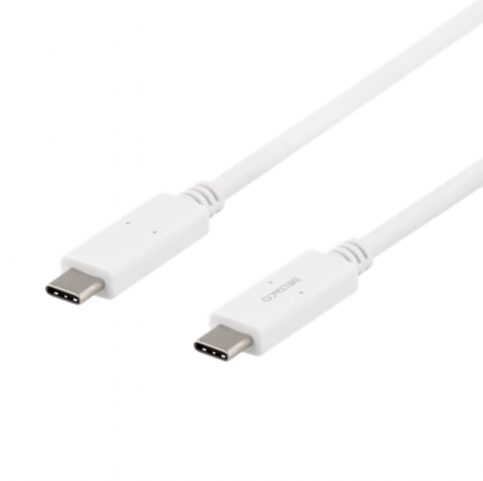 UTGATT1 - Deltaco USB-C till USB-C Kabel 1m IF - Vit