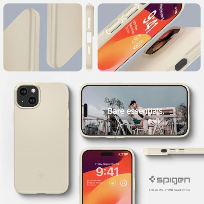 Spigen - Spigen iPhone 15 Mobilskal Thin Fit - Beige