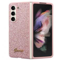 Guess - Guess Galaxy Z Fold 5 Mobilskal Läder 4G Triangle Strass - Rosa