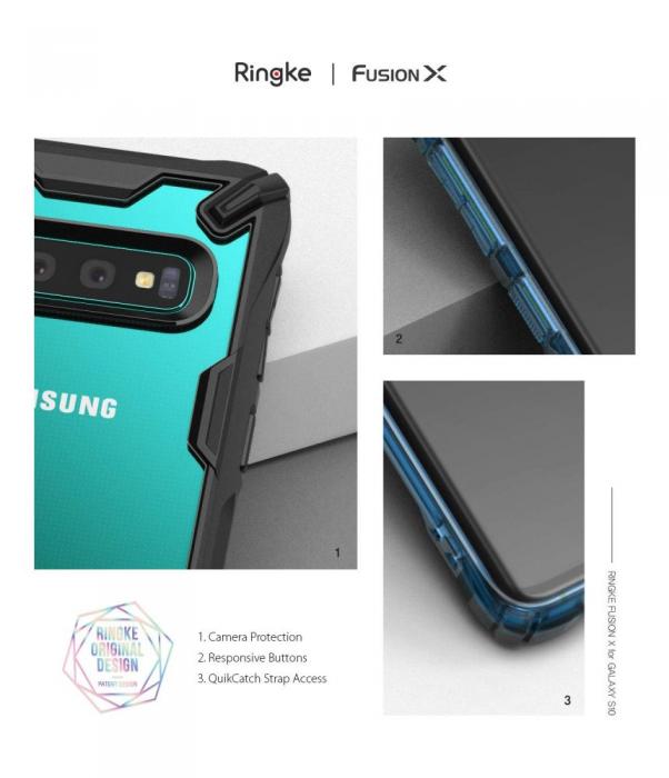 UTGATT5 - RINGKE Fusion X mobilskal till Galaxy S10 Svart