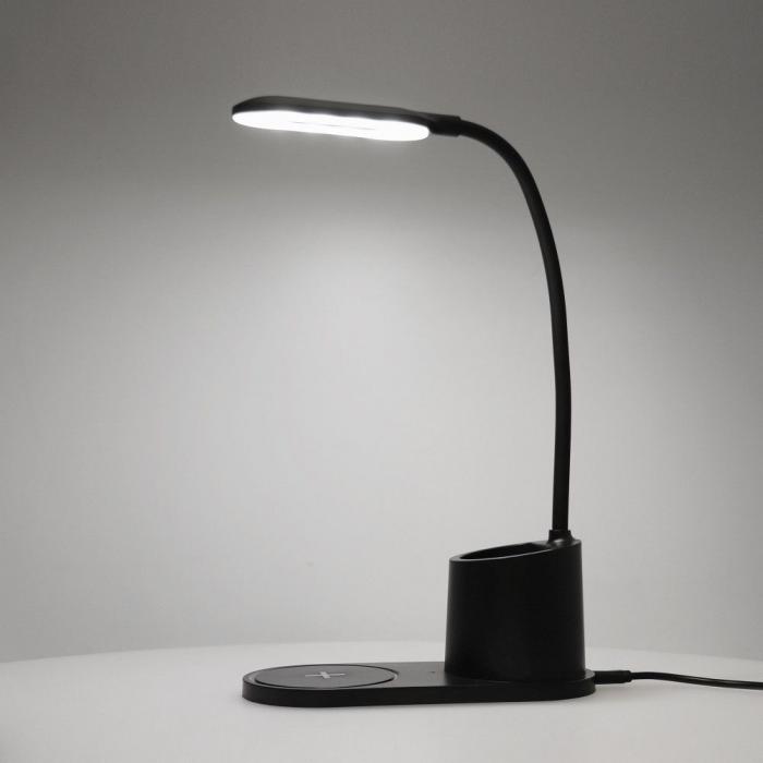 OEM - LED-skrivbordslampa med trdls laddare 10W HT-513 svart