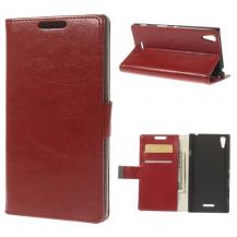 A-One Brand - Plånboksfodral till Sony Xperia T3 (Röd)