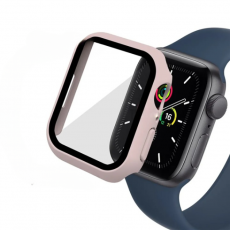 A-One Brand - 2-i-1 Skal med Hädat glas Apple Watch 7/8 (45mm) - LjusRosa