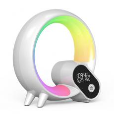 A-One Brand - RGBW Atmosphere Bluetooth Högtalare Digital Väckarklocka - Vit