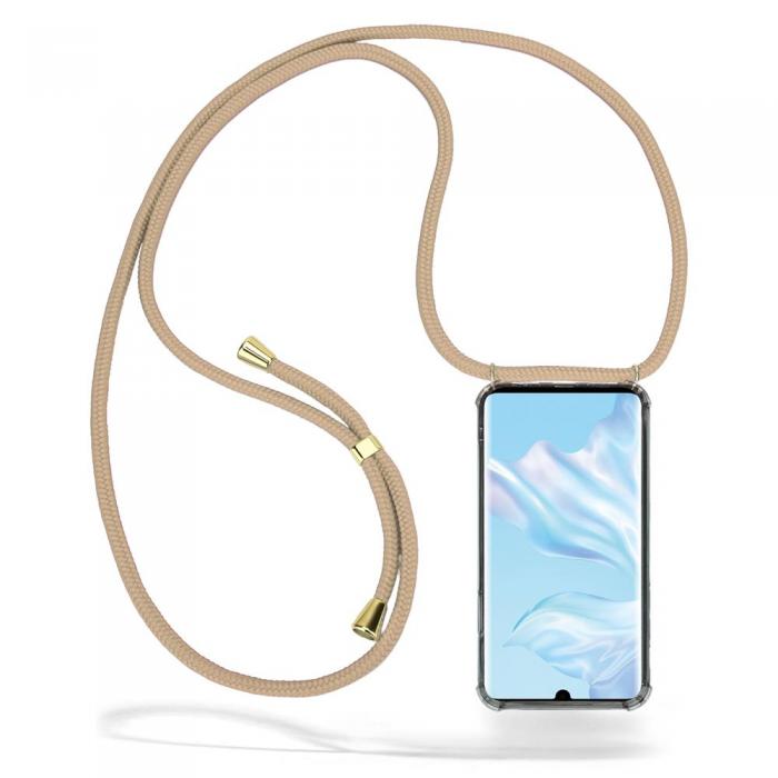 CoveredGear-Necklace - Boom Huawei P30 Pro mobilhalsband skal - Beige Cord