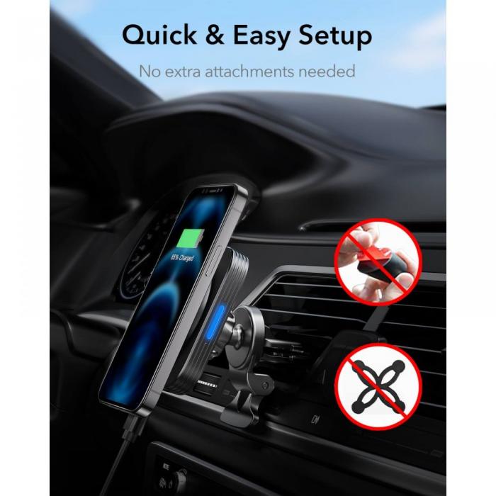 ESR - ESR Halolock Magnetic Magsafe Laddare Vent Car Mount Svart