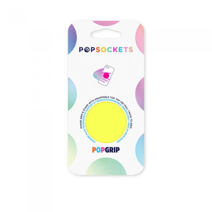 PopSockets - POPSOCKETS Neon Jolt Yellow Avtagbart Grip med Stllfunktion