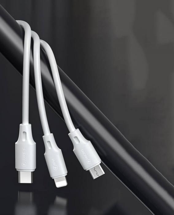 UTGATT4 - WK Design USB micro USB/lightning/USB-C Kabel 115cm Svart