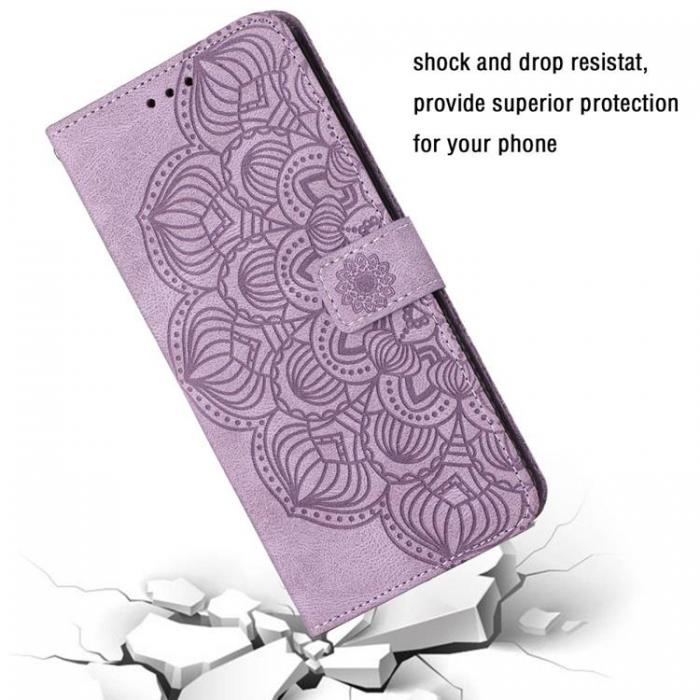 A-One Brand - iPhone 14 Pro Plnboksfodral Mandala Flower - Lila