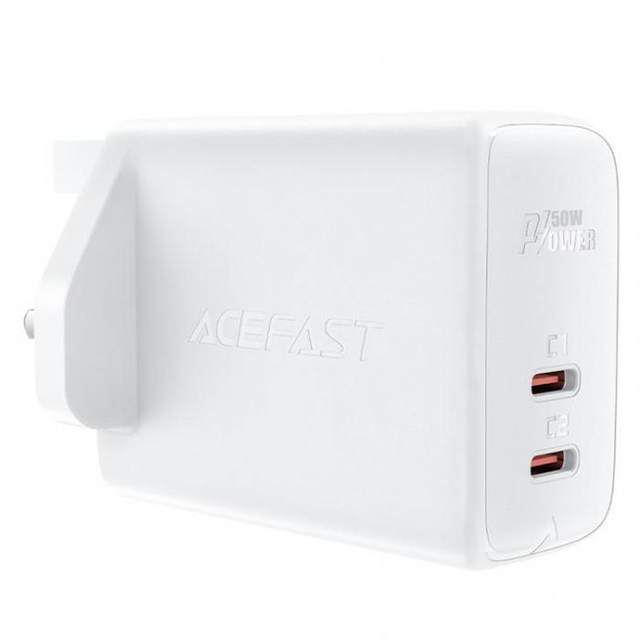 Acefast - Acefast UK Vggladdare 2x USB Typ-C 50W - Vit