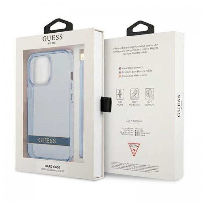 Guess - Guess iPhone 13/13 Pro Skal Translucent Stap - Bl