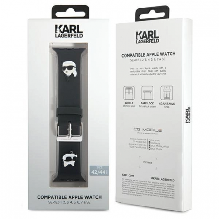 KARL LAGERFELD - Karl Lagerfeld Apple Watch (42/44/45/49mm) Armband Karl&Choupette Head