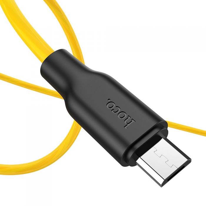Hoco - HOCO Plus USB-A till Micro-USB 1m svart/orange