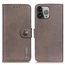 KHAZNEH - KHAZNEH Plånboksfodral iPhone 13 Pro Max - Grå