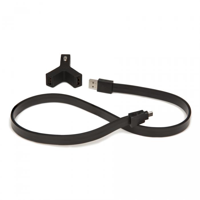 UTGATT5 - Tylt Y-Charge Billaddare med micro USB-kabel - 2 USB portar