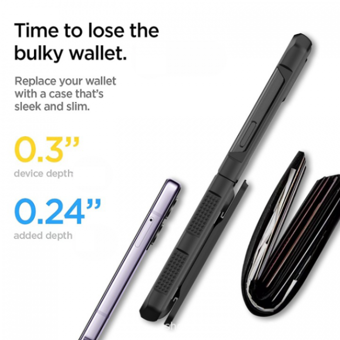 A-One Brand - Galaxy Z Flip 4 Mobilskal Korthllare Kamera Slider - Svart