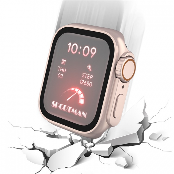 A-One Brand - Apple Watch 7/8 (45mm) Frvandla Utseendet till Apple Watch Ultra - Rosa Guld