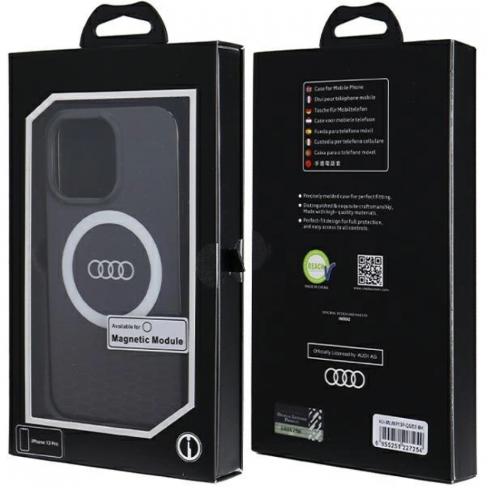 Audi - Audi iPhone 13/13 Pro Mobilskal Magsafe IML Big Logo - Svart