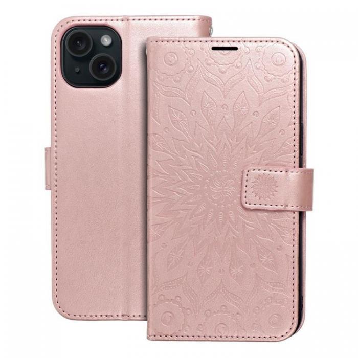 A-One Brand - iPhone 15 Plus Plnboksfodral Mezzo Mandala - Rose Guld