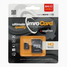 Imro - Imro Minneskort MicroSD 64GB Med Adapter Klass 10 UHS