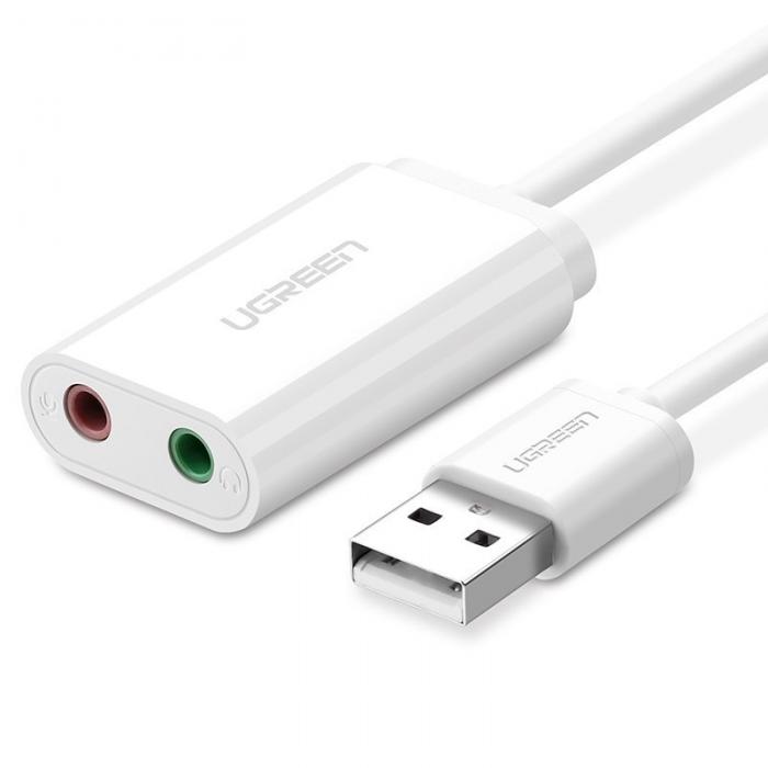 UTGATT4 - UGreen USB 2.0 3,5 mm mini jack External Sound Adapter Vit