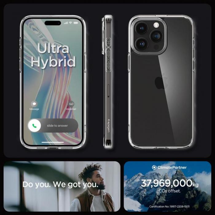 Spigen - Spigen iPhone 15 Pro Max Mobilskal Ultra Hybrid - Crystal Clear