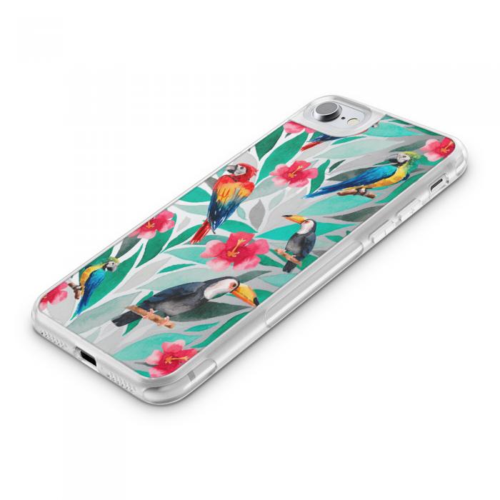 UTGATT5 - Fashion mobilskal till Apple iPhone 8 Plus - Parrot jungle