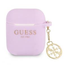 Guess - Guess Silicone Charm Collection Skal Airpods - Lila