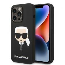 KARL LAGERFELD - Karl Lagerfeld iPhone 14 Pro Skal Magsafe Silicone Karl`s Head - Svart