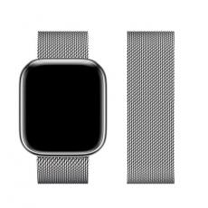 Forcell - Forcell Apple Watch (42/44/45/49mm) Armband F-Design - Silver