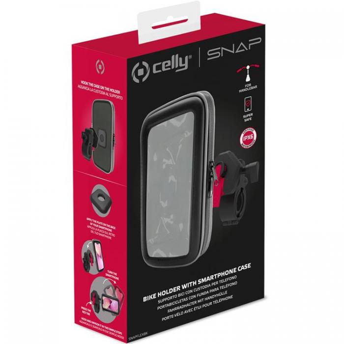 Celly - Celly Cykelhllare med vska IPX6 Snap Ultratlig