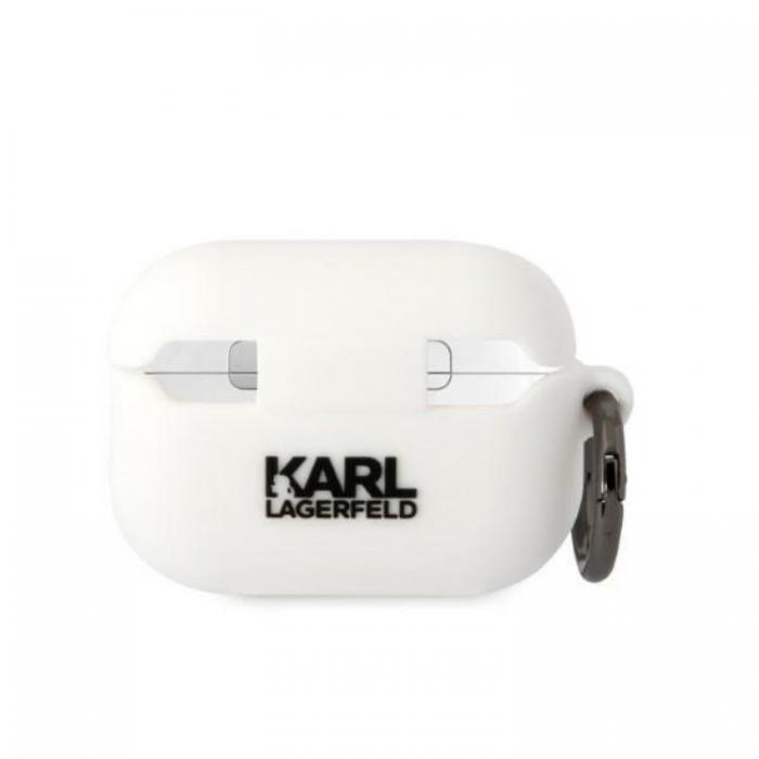 KARL LAGERFELD - Karl Lagerfeld AirPods Pro 2 Skal Silicone Karl Head 3D - Vit