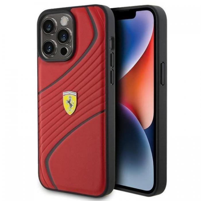Ferrari - Ferrari iPhone 15 Pro Max Mobilskal Twist Metal Logo - Rd