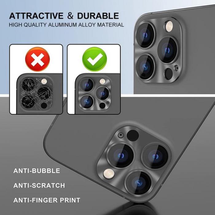 HAT PRINCE - ENKAY iPhone 14 Pro Max/14 Pro Kameralinsskydd Hrdat Glas - Svart