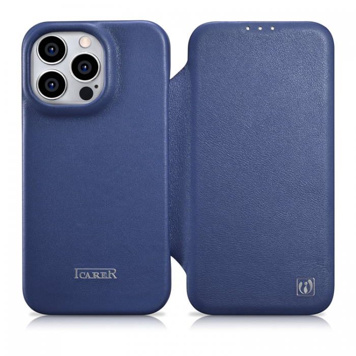 ICARER - iCarer iPhone 14 Pro Max Plnboksfodral MagSafe CE kta Lder