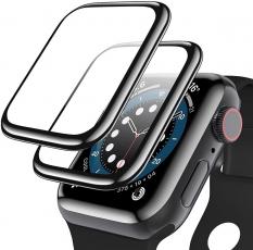 A-One Brand - [2-PACK] 3D Curved Härdat Glas Skärmskydd Full Glue Apple Watch 40mm - Svart