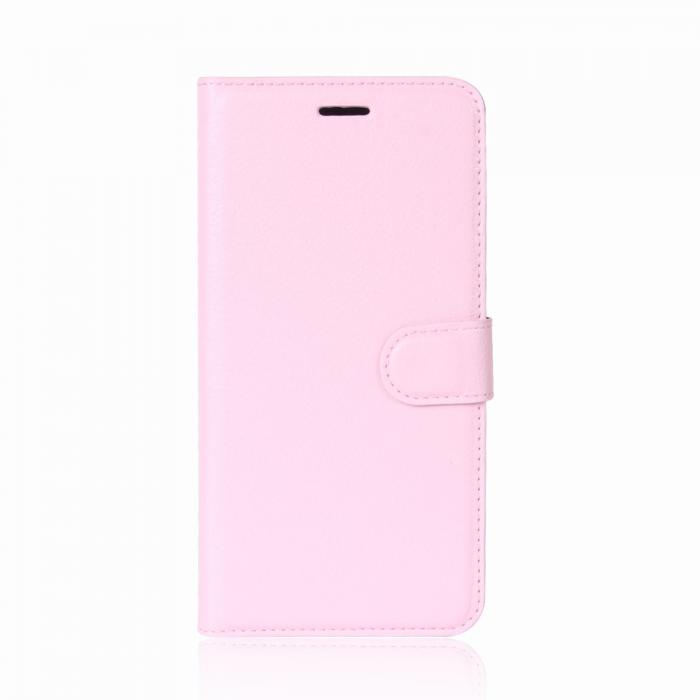 UTGATT4 - Litchi Plnboksfodral till Huawei P Smart - Rosa