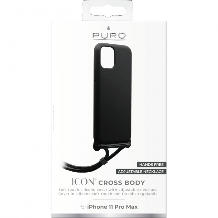 UTGATT5 - Puro - Icon Cover Med Halsband Mobilskal iPhone 11 Pro Max - Svart